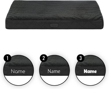 Ортопедичне ліжко для собак Lionto, 112x81x8 см, міцне, з м'яким плюшем, знімний та пральний чохол, водовідштовхувальне, для собак та котів, з нанесенням імені