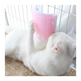 Щітка для котів, щітка для котячого клітки, самостійна щітка для догляду за котами, ідеальна для довгошерстих та короткошерстих котів, приємна для догляду, щітка-масажер для краси (колір: рожевий)