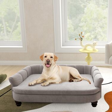 Диван для собак SEYNAR: м'яке ліжко для великих та середніх собак, зйомний чохол, для вітальні, сірий