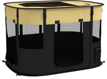 Клітка для собак PawHut, переносний вольєр для тварин, 114 x 89 x 59 см (Жовтий)