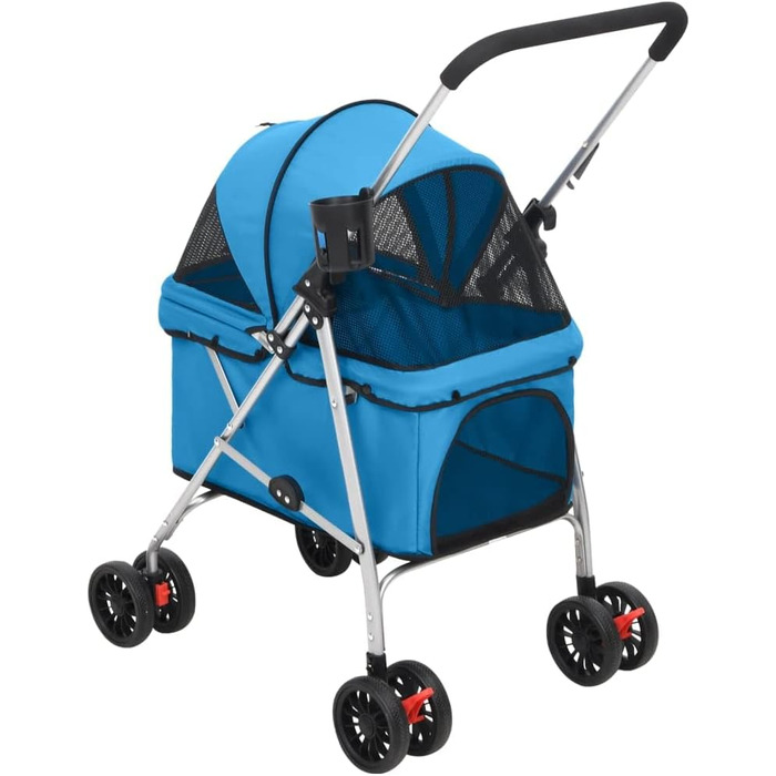 Складаний візок для собак vidaXL 76x50x100 см, синій, оксфордська тканина