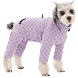 Теплий зимовий одяг для собак: флісовий теплий костюм, піжама, оверсайз, роллю, для маленьких та середніх собак, колір фіолетовий, розмір L