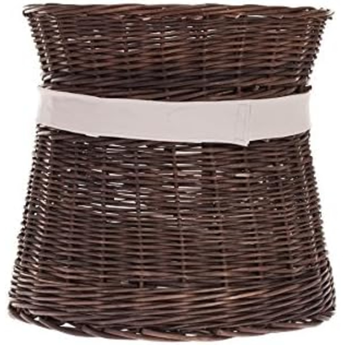 Кішка Будинок Круглий з Плетеної Лози Венге-Сірий, Двоярусний Корз для Кішки з Подушкою та Стрічкою, Кішка Тур, Темно-Коричневий_Бежевий