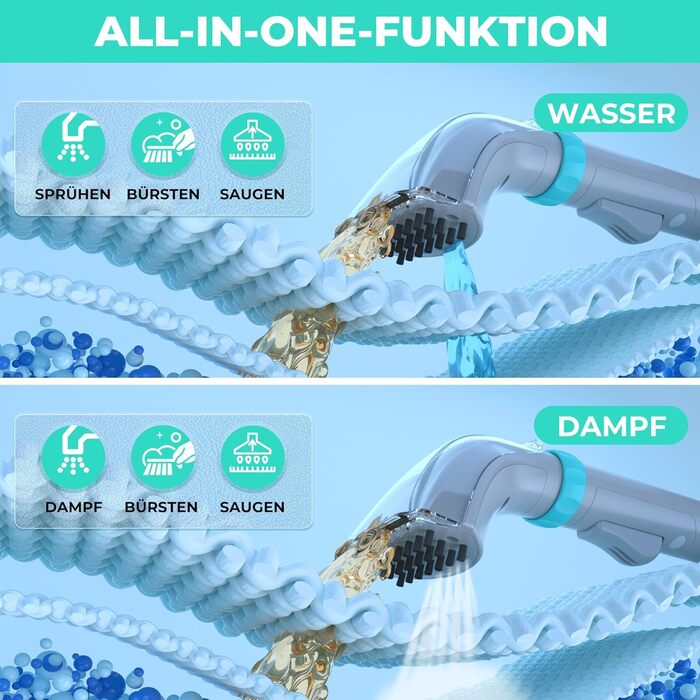 миюча пилосос з паровою функцією HAUSHOF StainZapper Vapo, для килимів, диванів, авто, з підігрівом води та високою температурою пари, з миючим засобом