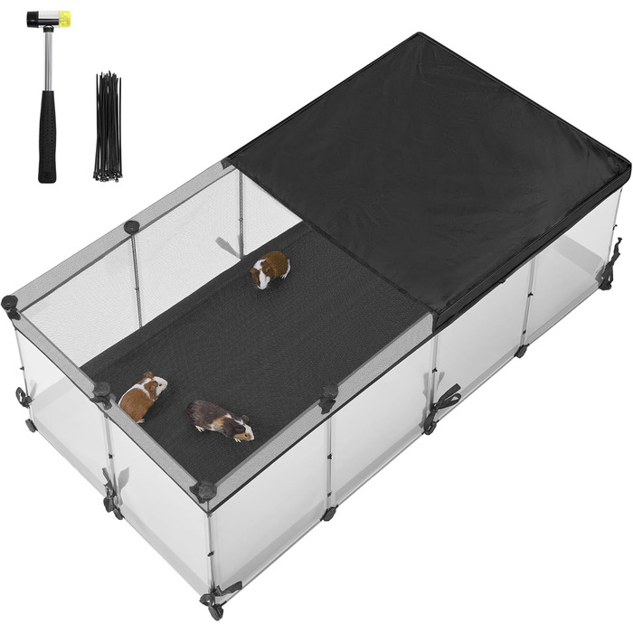 Клітка для дрібних тварин SONGMICS, 144 x 74 x 47 см, білий колір, LPC015W01 M