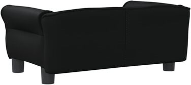 Софа для собак Festnight, ліжко для маленьких собак та котів, зручна лежанка для домашніх тварин з штучної шкіри, чорна, 70x45x30 см