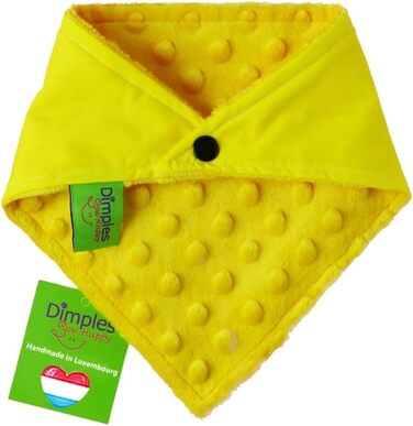 Жовта нашийна хустка для собак Dimples – Тримати дистанцію, не чіпати – Попереджувальна хустка для малих, середніх і великих собак, які нервують, бояться, на навчанні чи можуть кусати, 65 см