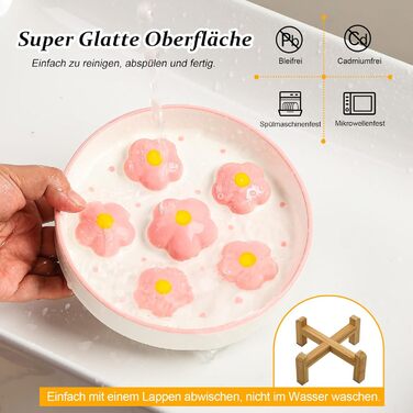 Підвищена годівниця для котів Anti Schling Napf - керамічна годівниця з антиковзним основанням, інтерактивна, для повільного годування, рожеві квіти