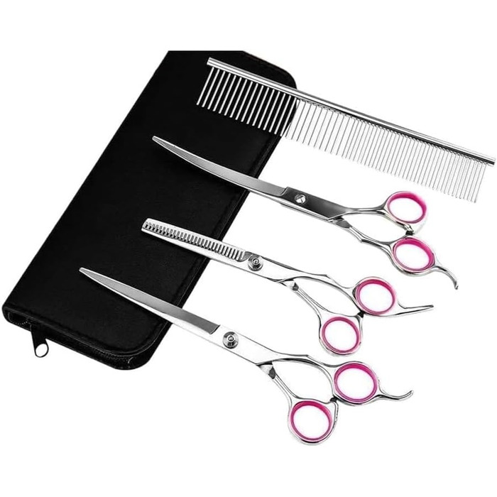 Професійна ножиця для собак, вигнута ножиця для догляду за шерстю, гребінець, ножиці для стрижки собак та котів, ножиці для фінальної обробки