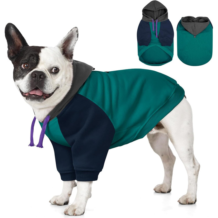 Теплий капюшон для великих собак AOFITEE, рожевий, розмір L. Ідеально для Boston Terrier та Mops. Базовий капюшон для осені та зими.