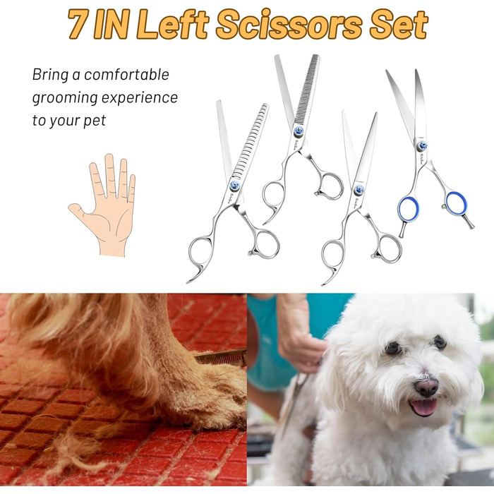 Професійна шерсть для собак 7 дюймів, японська сталь VG10, безшумна заточка, безпечна та гостра