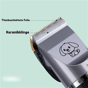 Машинка для стрижки собак Bjaf Dog Clipper Pro - тиха, бездротова, 4 насадки, для котів та собак, сіра