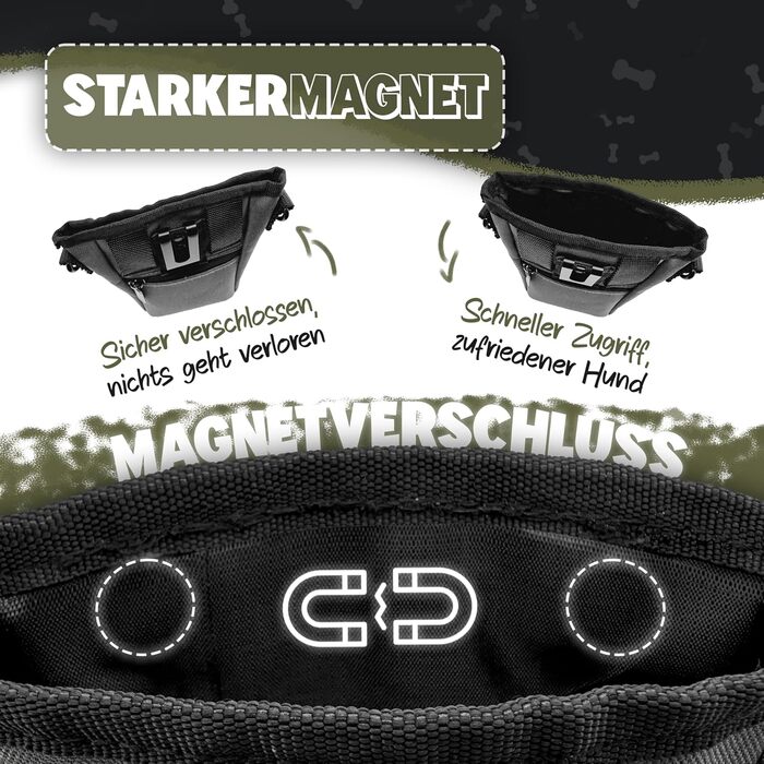 Сумка для ласощів SnackKeeper з магнітною застібкою, 650 мл, з дозатором пакетів для вигулу собак, на пояс, сірого кольору