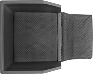 Преміум лежанка для собак Mayaadi-Home XL, 110x90x38 см | Лежанка в авто для собак з захисною ковдрою | Лежанка в багажник з штучної шкіри | Чорно-темно-сірий колір