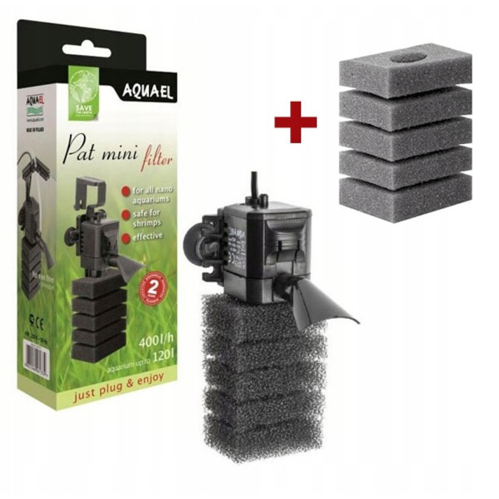 Внутрішній губковий фільтр Aquael, 400 л/год, з регулюванням продуктивності