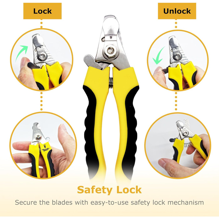 Професійна кусачка для обрізання кігтів собак Thunderpaws з захистом, блокуванням та пилочкою (середній-великий, зелений). Середній-великий, зелений (малий-середній, жовтий)