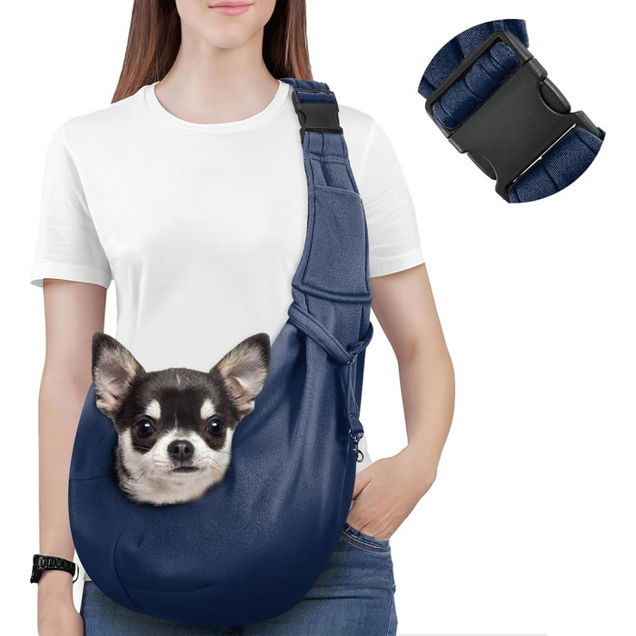 Pawaboo: Сумка-переноска для собак та котів, Outdoor, до 5.5 кг, блакитний з квітами