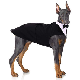 Елегантний костюм для собак: 2 шт. (фліга та бандана), чорний, L