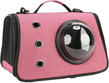 Рюкзак-переноска для котів та маленьких собак з прозорим вікном (Рожевий)