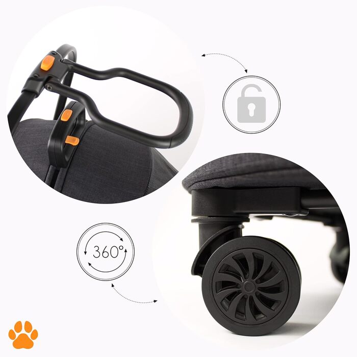 Складана переносна переноска для собак та котів до 8 кг | З колесами | З міцного поліестеру та сітки | Легка переноска для тварин