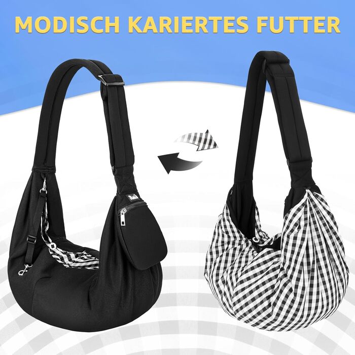 Сумка-переноска для собак SlowTon, чорна, для собак 4,5-7,2 кг, з регульованим плечовим ременем та передньою кишенею