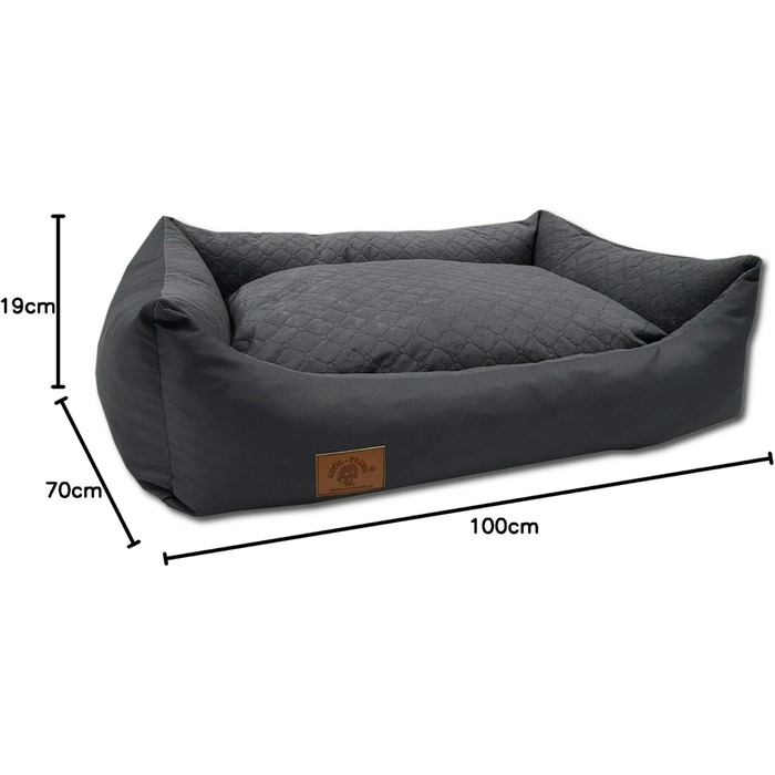Ліжко для собак Odolplusz XXL - велике, м'яке, з водовідштовхувальним покриттям | 100 x 70 x 19 см
