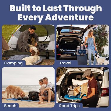 Набір для подорожей з собакою Lucky Tail: органайзер, 2 миски, контейнер для корму (сірий)