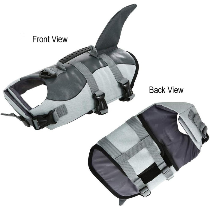 Рятувальний жилет для собак Queenore Schwiweste GreenCao Shark, регульований, з високою плавучістю та міцною ручкою для собак малих та середніх порід