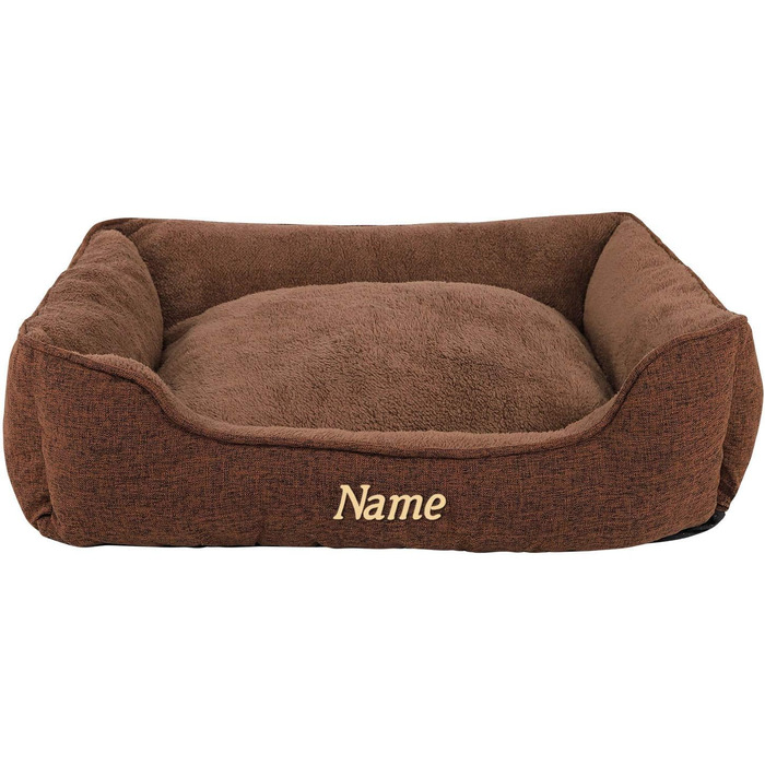 М'яке ліжко для собак Lionto знімний чохол, 110x80 см, коричневе, з антиковзким дном