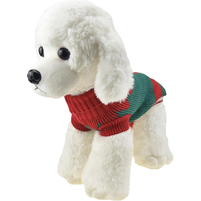 Пуловер для собак MuYaoPet на Новий Рік, костюм Санти для маленьких та середніх собак, теплий в'язаний пуловер з капюшоном, одяг для такс, йоркширських тер'єрів, коргі (зелений, розмір XL)
