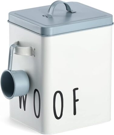 Миска для корму тварин Zeller 'Woof', метал, білий/блакитний, 23.4 x 16.2 x 23.2/25.8 см