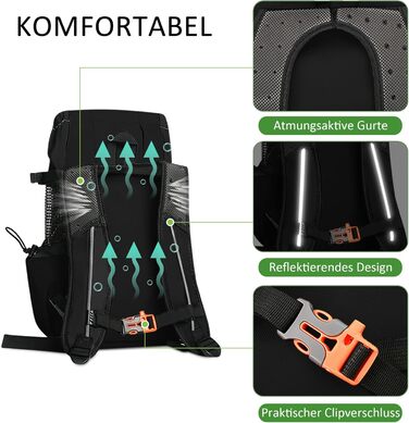 Рюкзак для собак ASOPETS, сумка-переноска, регульований, для середніх собак, для прогулянок, походів, кемпінгу, альпінізму, подорожей (вугільний чорний, M)