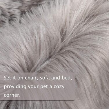 Килимок для домашніх тварин Asrug: м'який, плюшевий, комфортний, 61 x 91 см, сірий