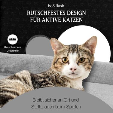 Лежак для котів на підвіконня bo&flash San Francisco темно-сірий, якісний, знімний чохол, 62×27×10 см, протиковзке дно
