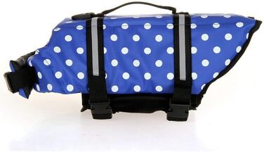 Салфетка для плавання собак HTGOI з рятувальним гачком, блакитна в горошок, X-Small