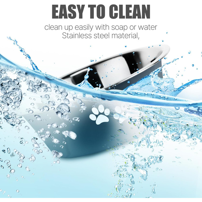 Набори мисок для собак SUOXU з нержавіючої сталі (1560 мл, 2 шт.) з неслизьким дном для собак та котів, великих, середніх та маленьких порід (сірий)