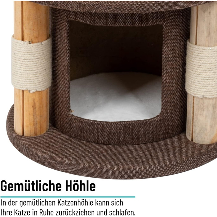 Котячий будиночок VOSS.PET Milo 70см - преміум когтеточка з платформою, гамаком та печерею