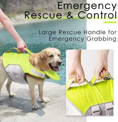 Спасальний жилет для собак ThinkPet, зелений, розмір M, регульований, з відбиваючими елементами