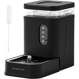 Автоматичний диспенсер води для собак та котів Gardner Pet 6.5L, годівниця, не потребує електрики, з нержавіючою чашею, велика ємність, BPA-free, безшумна, чорний