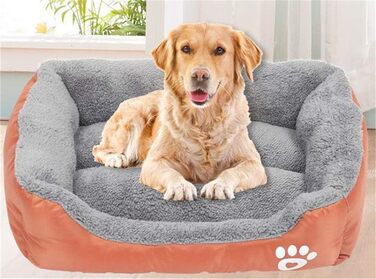 Крісло-ліжко для собак, лежанка для собак, м'яка подушка для собак, кошик для собак, знімний чохол, миється, синій, розмір S