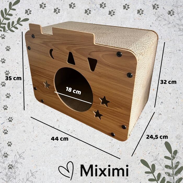 Дім-кіготник для котів Stars Klein - екологічні меблі з картону, легкі, стабільні, компактні. Ідеально для маленьких квартир та котів будь-якого віку