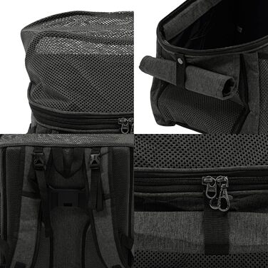 Складаний велосипедний кошик для собак, кошик для тварин з тришаровою сіткою, дихаючий кошик для собак та котів, переноска для тварин, рюкзак для собак та котів, велосипедна сумка (сірий)