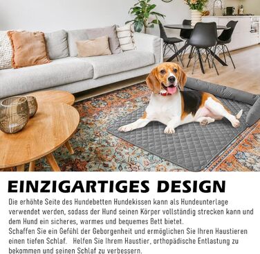 М'яке ліжко для собак, 75x75 см, з антиковзним покриттям та бортиками. Підходить для собак, як диванний чохол. Можна прати в пральній машині.