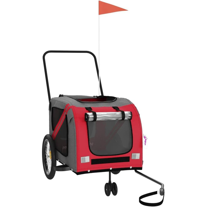 Фарм-причіп для велосипеда ZEYUAN: червоний та сірий, оксфордська тканина та метал