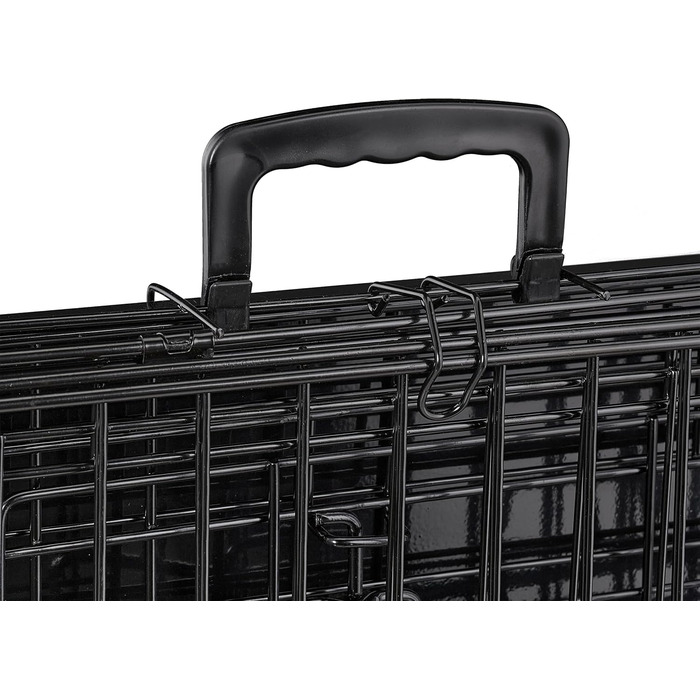 Клітка для собак Relaxdays: зручна переноска для дому та автомобіля, сталь, чорна (87x122x80 см)