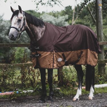 Кінська попона eQuitack 1200 ден реген з флісом, 165 см, сіро-коричнева