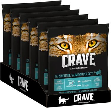 Сухий корм для дорослих котів Crave з індиком та куркою, беззерновий, преміум-клас, 6х750 г