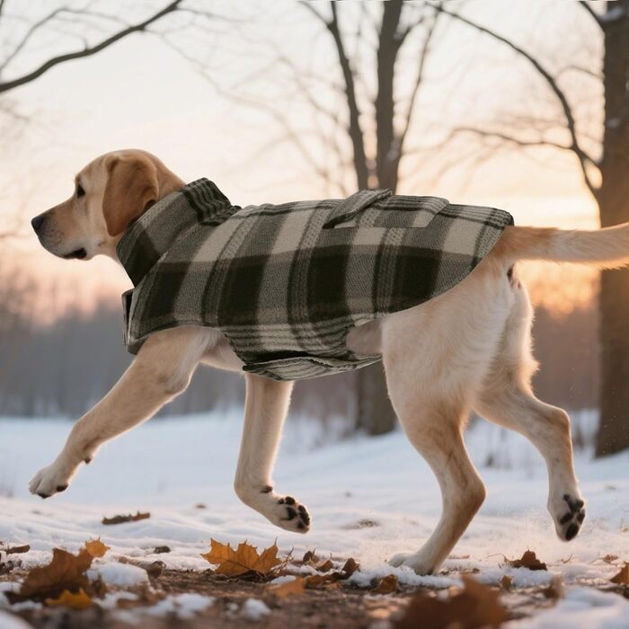 ASENKU Теплий зимовий одяг для собак маленьких порід. Зимова куртка для собак, флісова, реверсивна, водонепроникна, вітрозахисна, з отвором для повідка. Колір: зелений (M, коричневий)