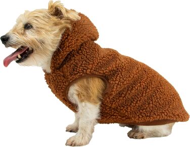 Пуловер для собак Ancol Teddy Sherpa з флісу, теплий та затишний, колір теракота, розмір L. З отвором для шлейки.