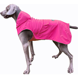Дощовик для собак, м'який та зручний, з відбиваючими елементами, регульований, легкий в одяганні, отвір для повідка, розміри S - XXXXXL (Рожевий, M)